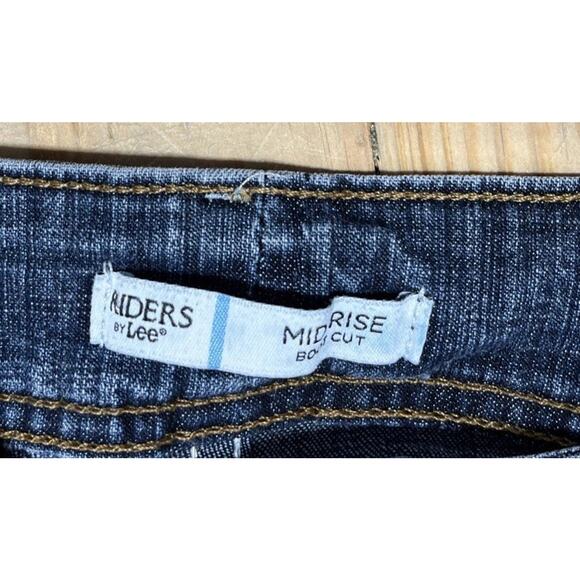 Riders By Lee Mid Rise Bootcut Jeans Women's Size 12 Blue Dark Wash 33x31 - Picture 3 of 6